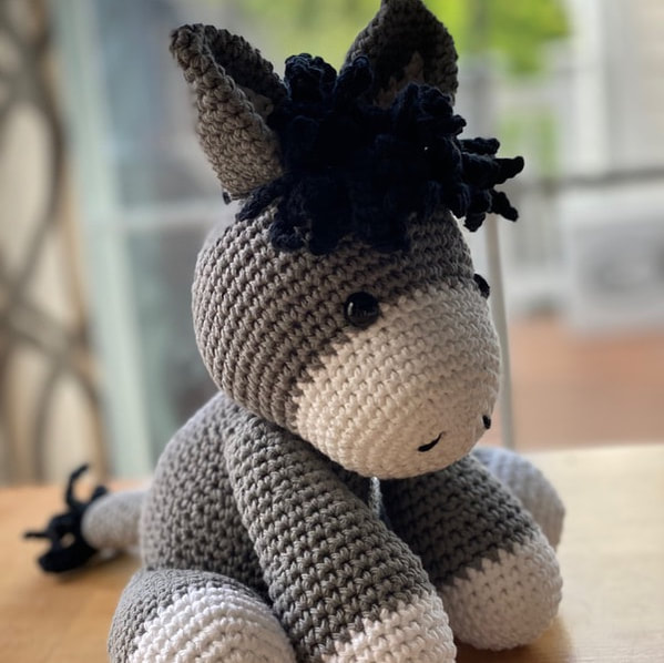 Crocheted donkey