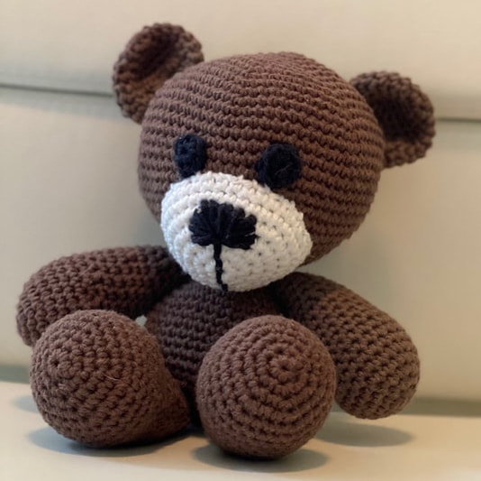 Crocheted teddy bear