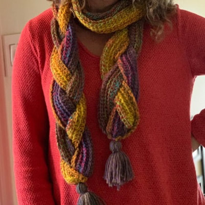 Crocheted braided scarf